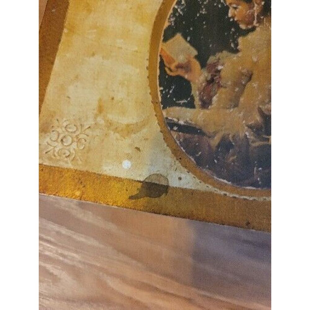 Vintage Mele Jewelry Box Woman Portrait Wooden Organizer Musical Japan 8x6x2" - Picture 8 of 16